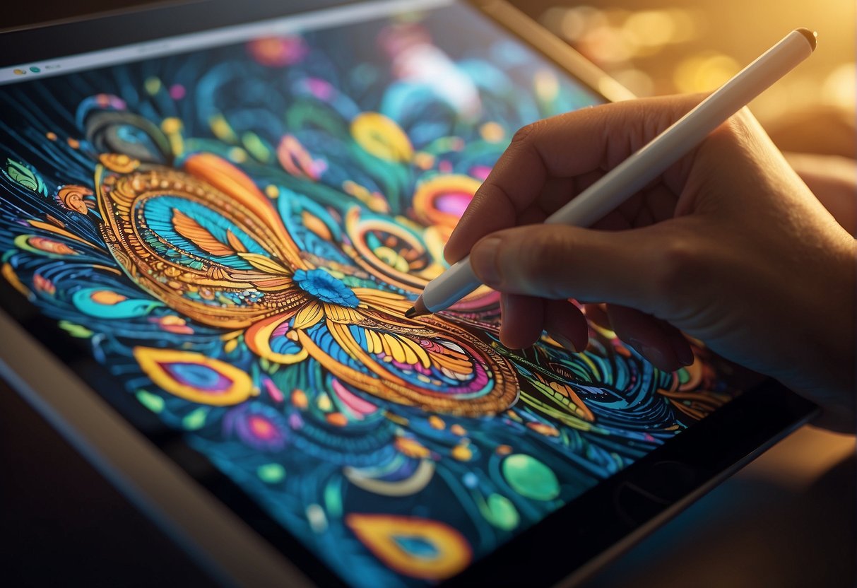 a person showing how to use apple pencil with procreate