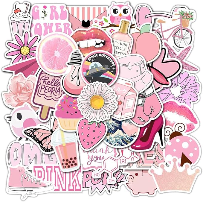 cute iPad stickers in Pink Aesthetic theme