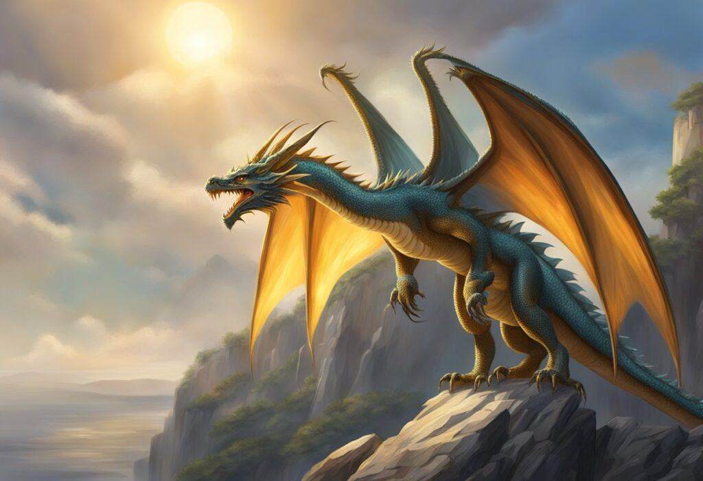 color illustration of a dragon from how to draw a dragon in procreate